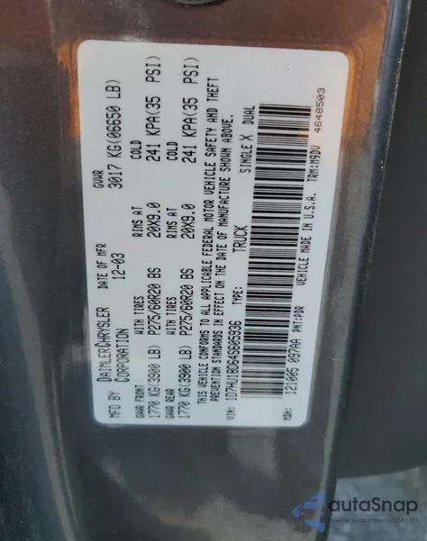 2004 Dodge Ram 1500 St z USA, uszkodzony, nr VIN 1D7HU18D64S605936